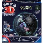Ravensburger 3D Puzzle 11544 - Glow In The Dark Sternenglobus - 180 Teile - Nachleuchtender Globus für Kinder und Erwachsene