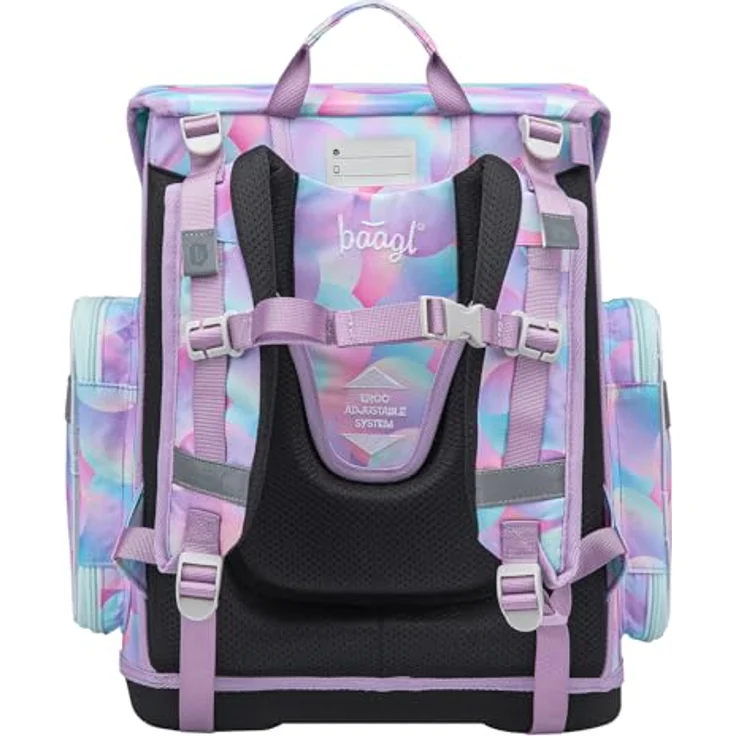 Baagl Schulranzen Mädchen Set 3-teilig Ergo Schultasche Grundschule - Candy, ergonomisch, verstellbares Ergo Adjustable System, Fidlock-Verschluss, wasserabweisend, 19 l Volumen – Bild 4