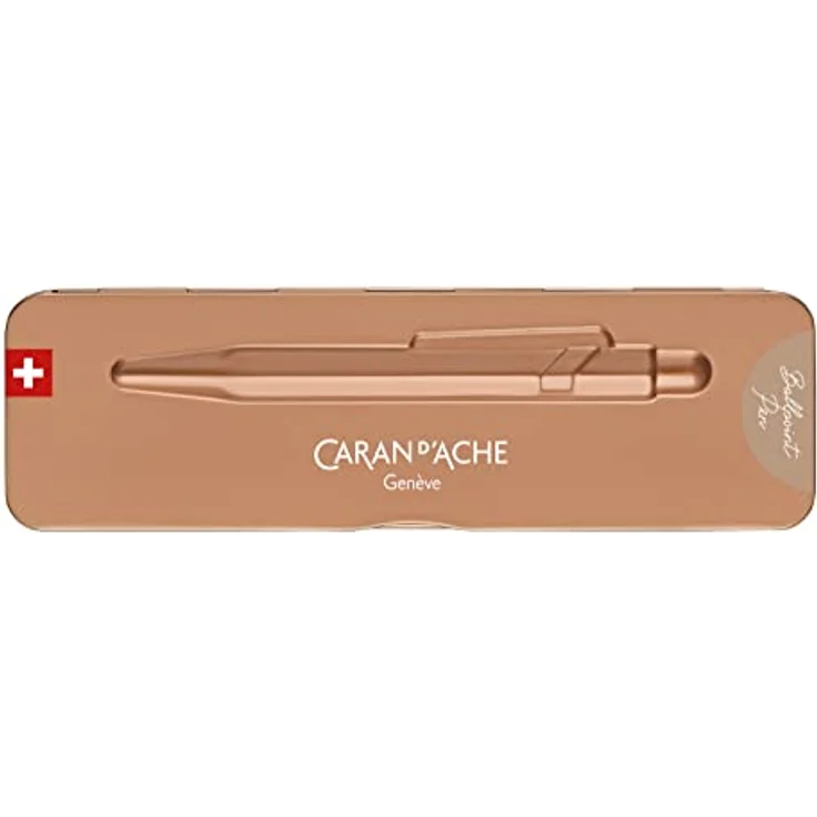 Caran d'Ache 849 Brut Rosé, Kugelschreiber im rosa-goldenen Farbton, nachfüllbar mit Goliath M-Tintenpatrone – Bild 2