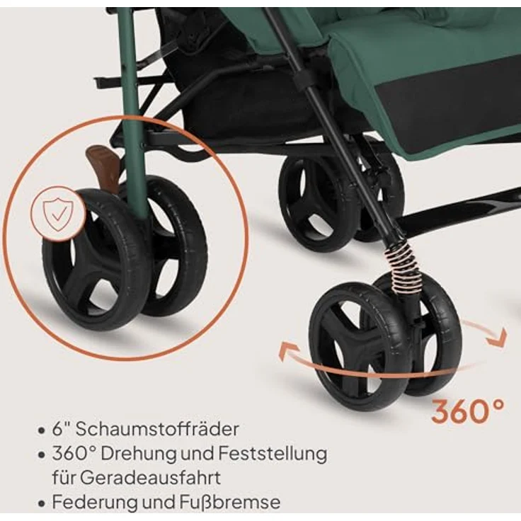 Lionelo Irma Buggy, leichter Kinderwagen für Kinder ab 6 Monaten, 7 kg, mit Liegeposition und 5-Punkt-Sicherheitsgurt – Bild 4
