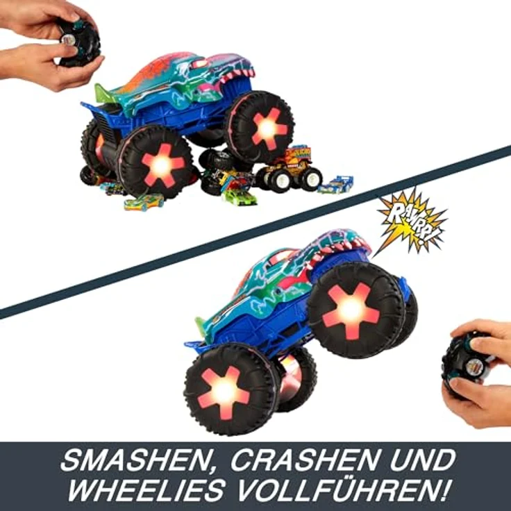 Hot Wheels RC-Monstertruck Monster Trucks Mega-Wrex Alive-Fahrzeug, mit Licht und Sound, interaktive Spielmodi - Preisvergleich – Bild 5