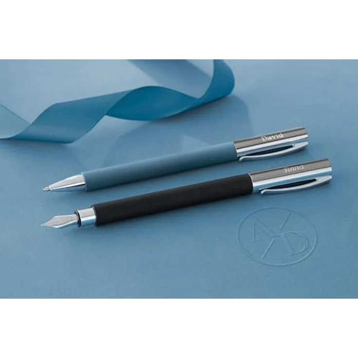 Faber-Castell Ambition, Schreibstift aus gebürstetem Edelharz (Schwarz) mit Metallapplikationen und schneller Keramikmine, 1 Stück – Bild 7