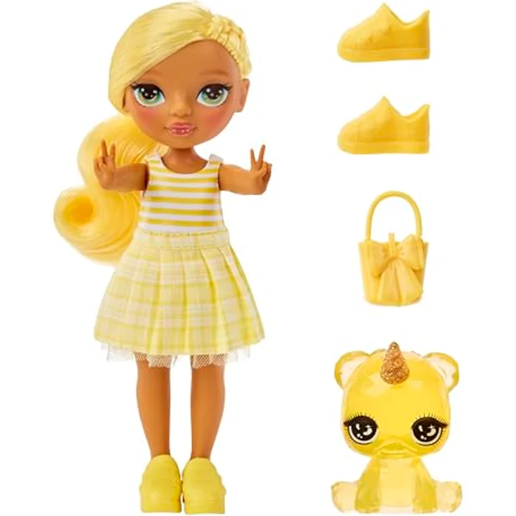 Rainbow High Anziehpuppe Rainbow High Littles Dolls - Daisy (Yellow), ca. 15 cm groß, mit langes, kämmbarem Haar und süßem Miniatur-Haustier - Preisvergleich – Bild 2