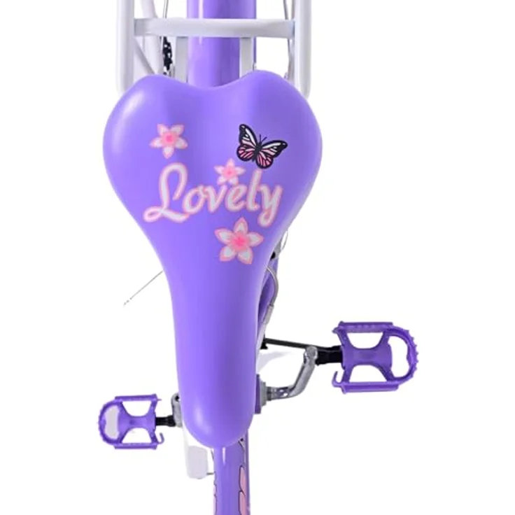 Volare Kinderfahrrad 20 ZOLL Mädchen Rad LOVELY 7 Gänge 22125, Korb, Seitenständer, Gepäckträger, lila-weiß – Bild 4