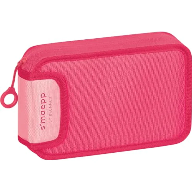 BRUNNEN s'maepp Colour Code Federmäppchen, befüllt, 17-teilig, tulip pink, 20,0 x 4,5 cm, 2 Fächer, robustes Textilmaterial – Bild 1