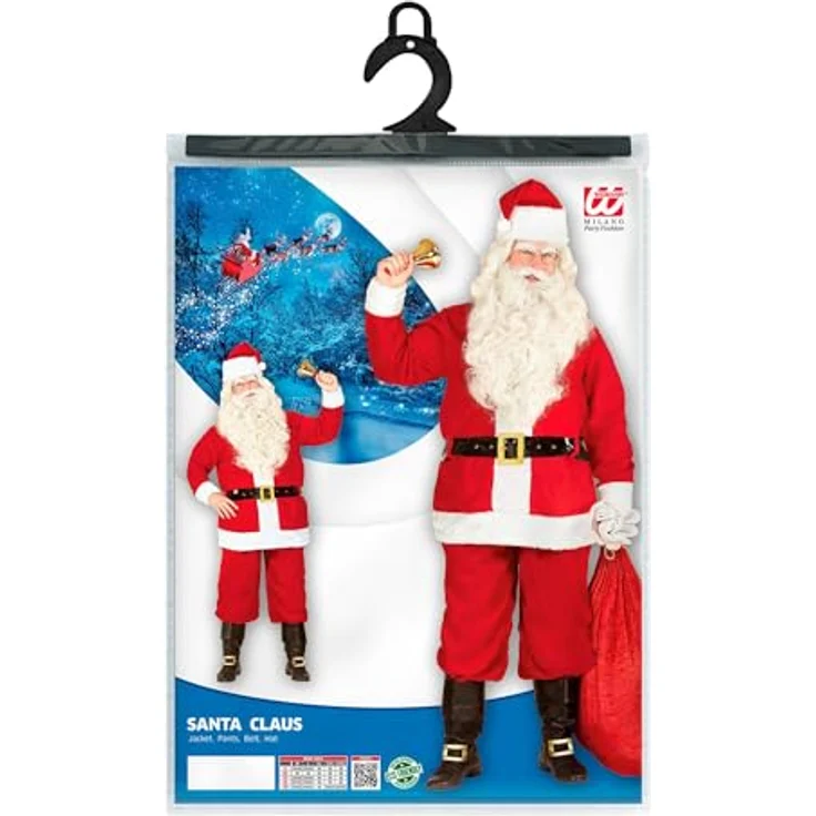 W WIDMANN MILANO Party Fashion Kostüm Weihnachtsmann, XXXL, mehrteilig in Rot und Weiß mit Gürtel und Mütze – Bild 4
