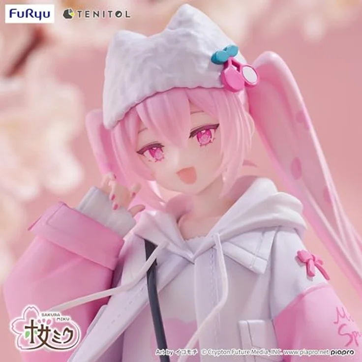 FuRyu Hatsune Miku Tenitol PVC-Statue Sakura Miku im Cool-Style [petit], 19 cm, detailreiche Sammelfigur mit frühlingshaftem Kirschblüten-Motiv – Bild 6