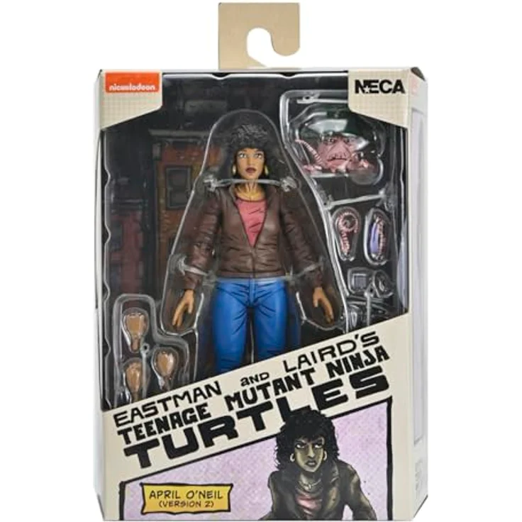 NECA Teenage Mutant Ninja Turtles Actionfigur April O'Neil, 18 cm mit Zubehör in Fensterbox – Bild 1
