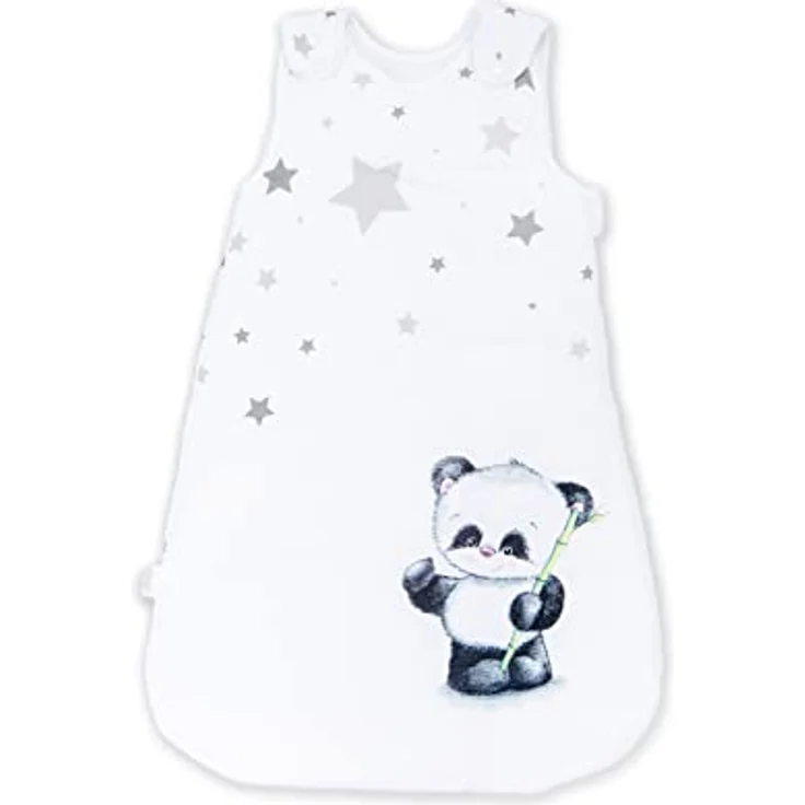 Herding Baby Best Baby-Schlafsack, Panda Motiv, 90 cm, Seitlich umlaufender Reißverschluss und Druckknöpfe, Weiß – Bild 3