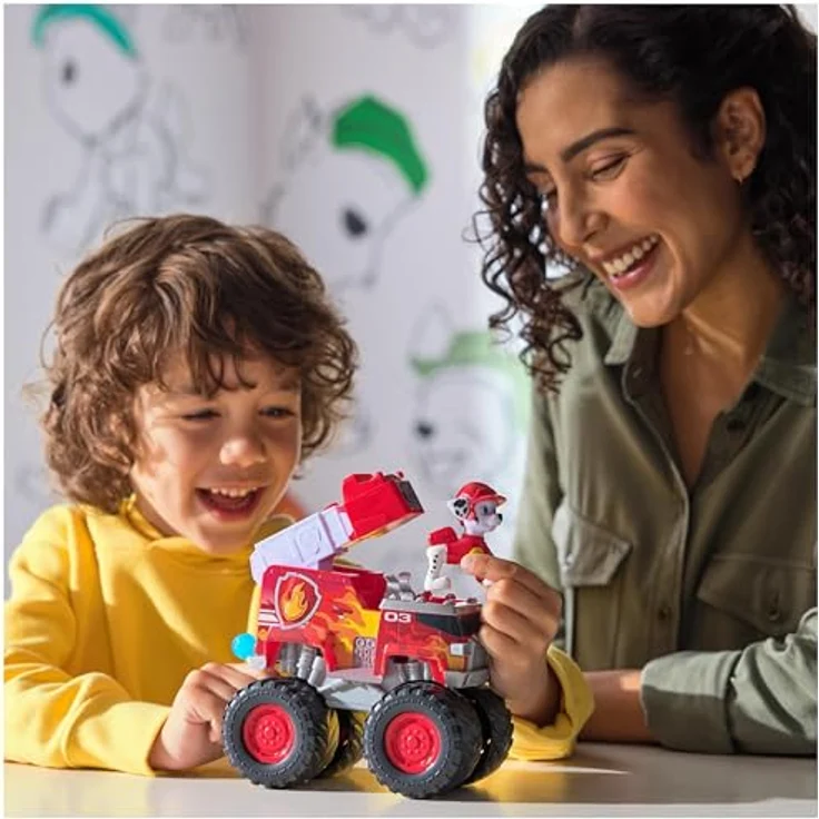 Paw Patrol Marshall Monstertruck, Feuerwehrwagen mit Geschoss-Abwurf und abnehmbarer Figur – Bild 7