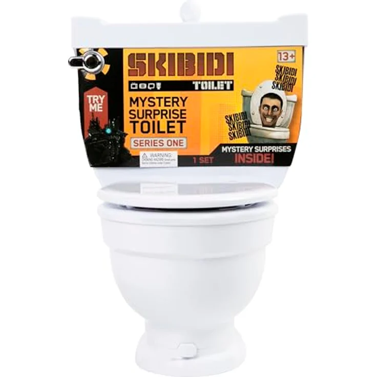 Skibidi Toilet Mystery Toilet, Sammelfigur mit spiring-loaded Mechanismus und interaktivem Spülgeräusch, Mehrfarbig – Bild 12