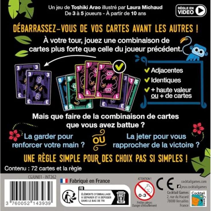 Asmodee JUNGO, Gesellschaftsspiel für 3-5 Spieler, taktisches Kartenspiel für Kinder ab 10 Jahren, kompakt und strategisch, 15 Minuten Spielzeit – Bild 2