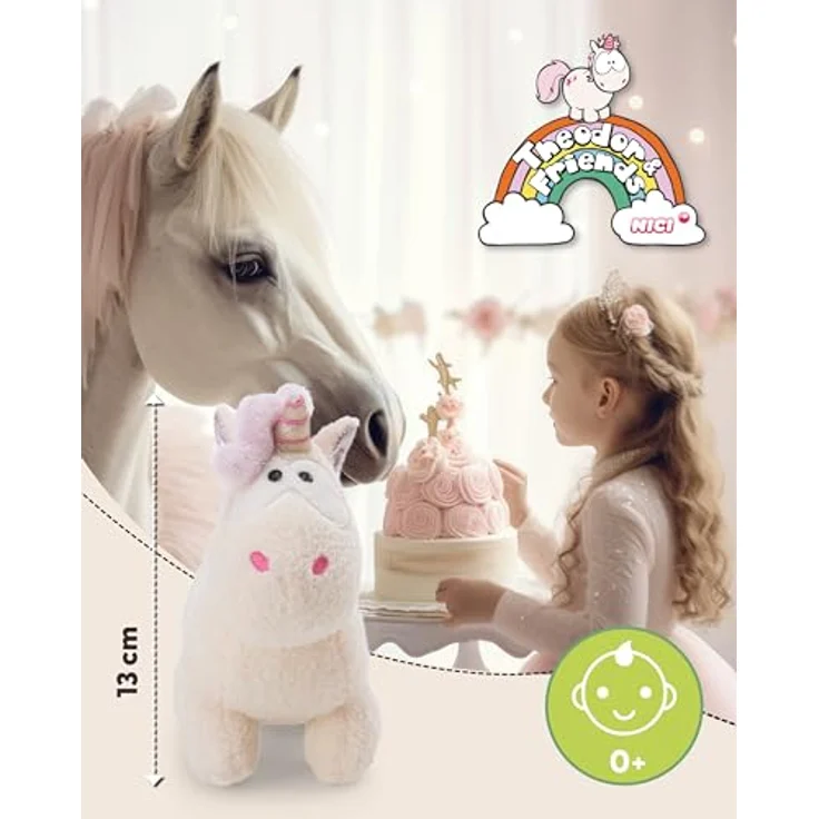 NICI Kuscheltier Einhorn Creamy Pink 13cm, weiches Plüschtier mit funkelndem Horn und Cupcake-Motiv, ideales Geschenk für Kinder und Erwachsene – Bild 2