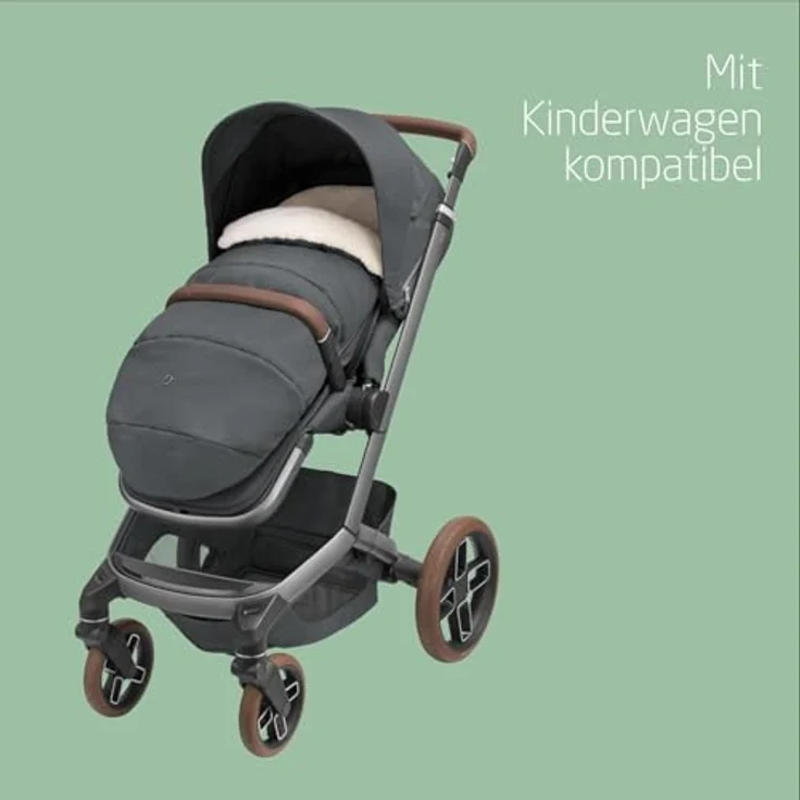 Maxi-Cosi kuschelig weicher 2-in-1 Fußsack, Twillic Graphite, geeignet für alle Maxi-Cosi Kinderwagen, auch als Sitzpolster verwendbar – Bild 4