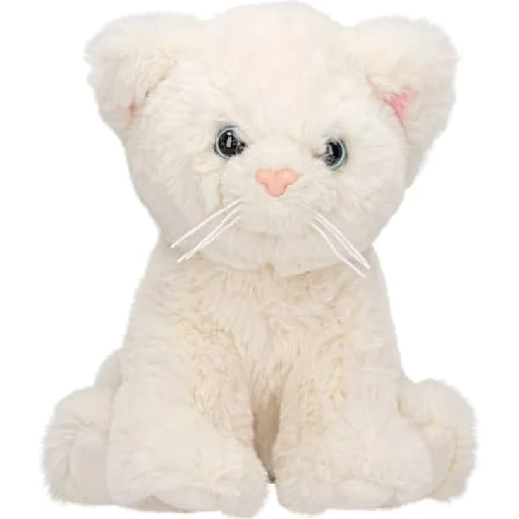 Depesche TOPModel Plüsch Katze, 16 cm, kuschelweiches weißes Fell, blaue Augen, rosa Nase – Bild 1