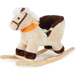 Bieco Plüsch Schaukeltier Pferd 73,5x33,5x53cm | Schaukelpferd Baby | Schaukeltier Baby | Kinderschaukel Indoor | Baby Wippe | Baby Schaukel | Schaukelpferd ab 1 Jahr | Baby Spielzeug ab 9 Monate