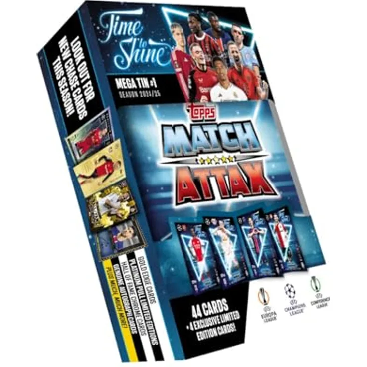 Topps Match Attax UCL 24-25, Minidosen mit Sammelkarten in durchsichtiger Box, für Kinder ab 6 Jahren