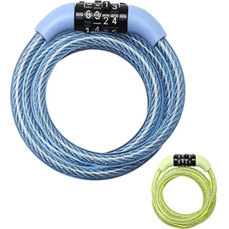 MASTER LOCK Kabelschloss, Stahl, 1,2 m x 8 mm, ideal für Fahrräder, Blau / Grün