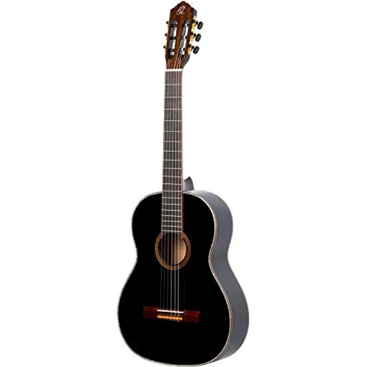 Ortega Guitars schwarze Konzertgitarre 4/4-Größe - Linkshänder - Family Series - inklusive Gigbag - Mahagoni / Fichtendecke (R221BK-L)