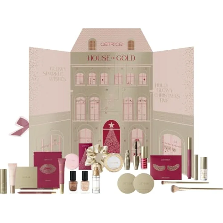 Catrice House of Gold Adventskalender, 24-teiliges Kosmetikset für Damen mit Lippenbalsamen, Lidschatten und mehr – Bild 1