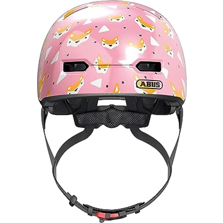 ABUS Kinderhelm Skurb Kid - Robuster Fahrradhelm im Skater-Look mit Platz für Zopf - Rosa mit Füchsen, Größe M – Bild 2