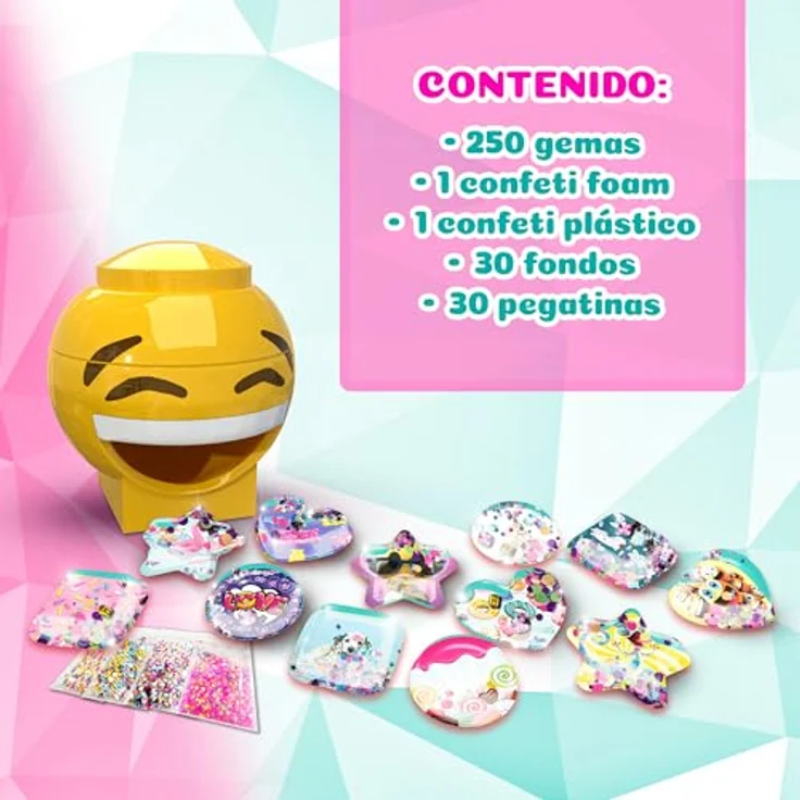 Bizak 3D-Aufkleber-Maschine, kreative Stickermaschine mit 250 bunten Edelsteinen, inkl. lustigen Hintergründen und Sprinkles, für Jungen und Mädchen ab 6 Jahren – Bild 4