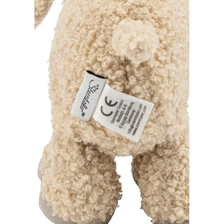 Sterntaler® Kuscheltier Schaf Flocke, M, aus kuscheligem Boucle mit Rassel und Musselin Halstuch, ideal ab Geburt – Bild 5