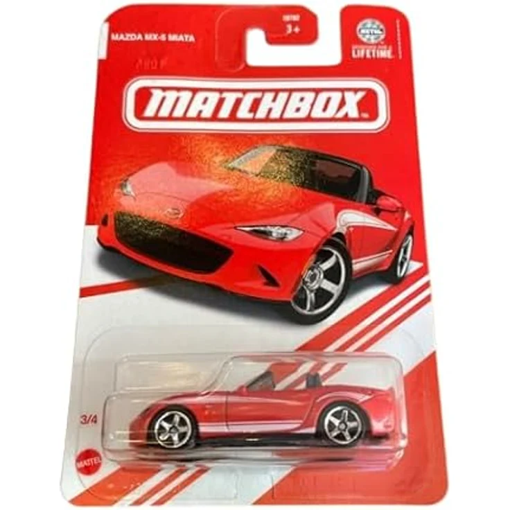 Matchbox 1:64 Die-Cast Mazda MX-5 Miata, Rot - Authentisches Druckguss-Modell mit detailliertem Design für Sammler und Autofans, unisex, für Kinder (3+) geeignet – Bild 1