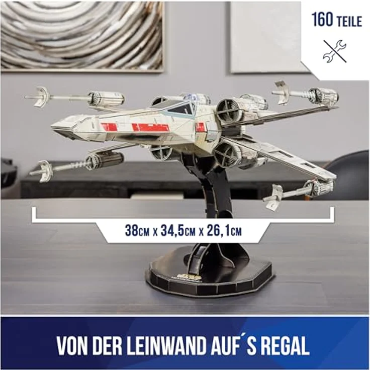 Spin Master 3D-Puzzle 4D Build - Star Wars - X-Wing Raumschiff, 160 Puzzleteile, hochwertiges Kartonmodell, filmgetreu, inklusive Kleber – Bild 2