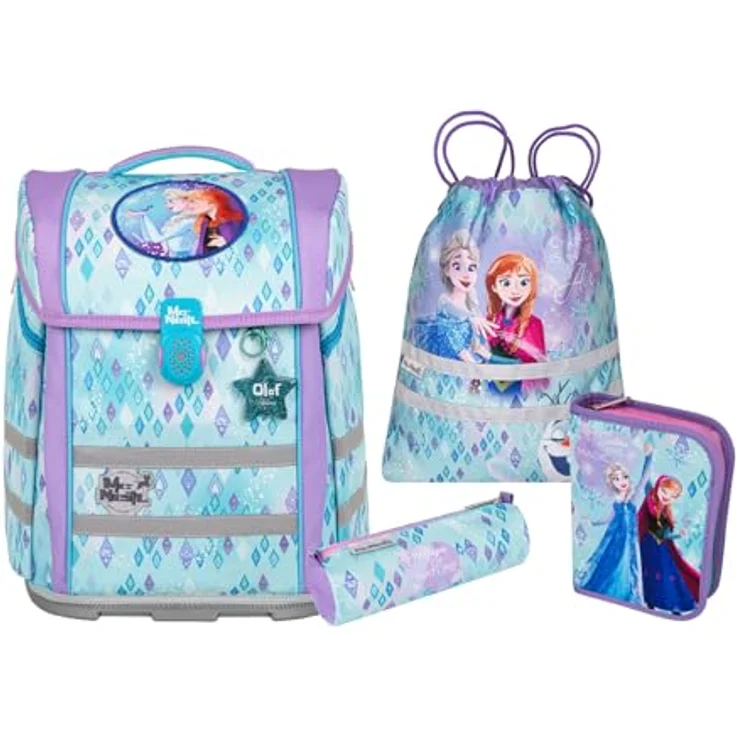 McNeill PERFECTO Schulranzen-Set, Disney Frozen, 5-teilig, ergonomisch mit ClickFlex-Rückensystem und Reflektoren, 22 l, 1.250 g – Bild 1