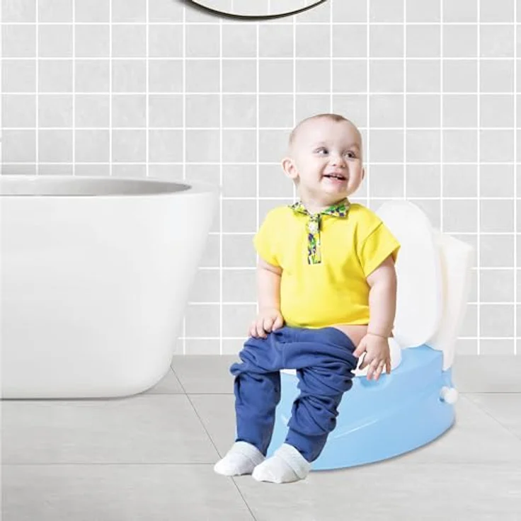Lemodo Toilettentrainer Töpfchen für Kinder ab 18 Monate, mit Musik, herausnehmarem Innenbehälter, in pink, blau oder grau – Bild 7