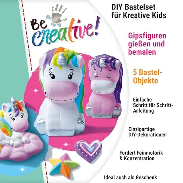 Ravensburger BeCreative Midi, Kreativset Gipsfiguren gießen Einhorn, DIY Bastelset für Kinder ab 7 Jahren, Made in Europe – Bild 3