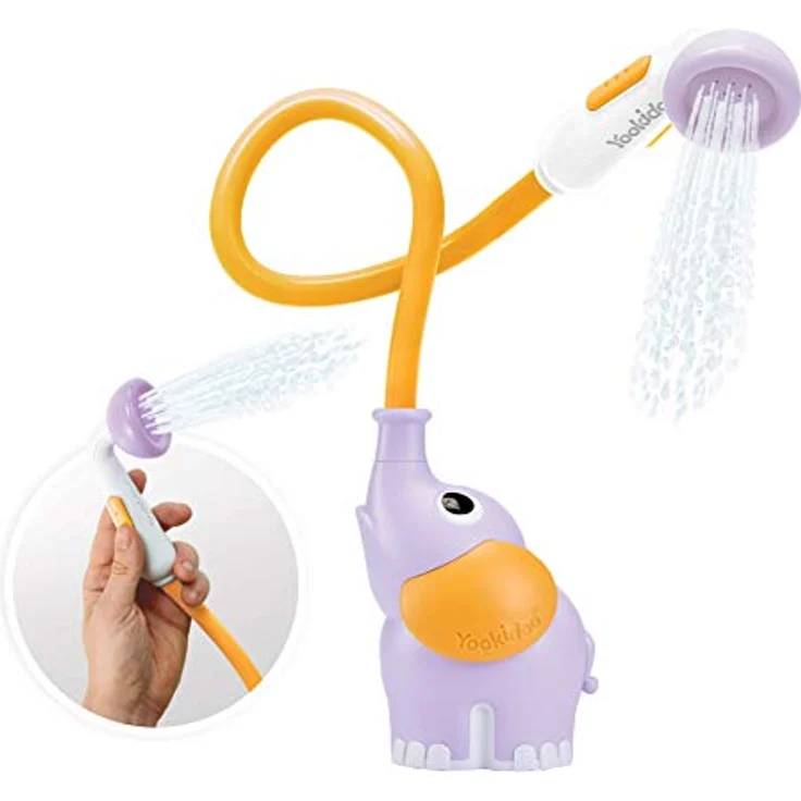 Yookidoo - Handbrause Elefant lila – Spiel Bad und Dusche Erwachen der Sinne – Wasserschlauch – Geschenk für Babys von 0 bis 2 Jahren – Bild 1