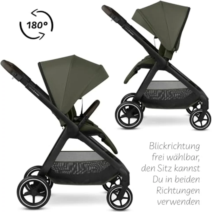 ABC Design City Life 2in1 Kombikinderwagen Set mit Tragewanne, kompakt für die Stadt, robuste Reifen, Farbe Avocado – Bild 9