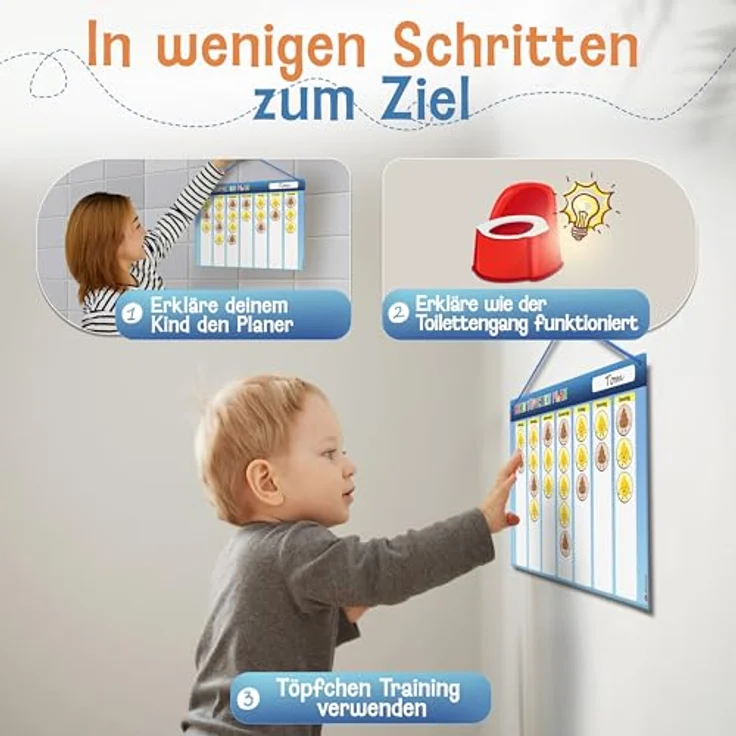 LIKARTO Töpfchen Training für Kinder, magnetisch mit 60 bunten Magneten für Pipi und Kacka, Montessori Methode – Bild 5