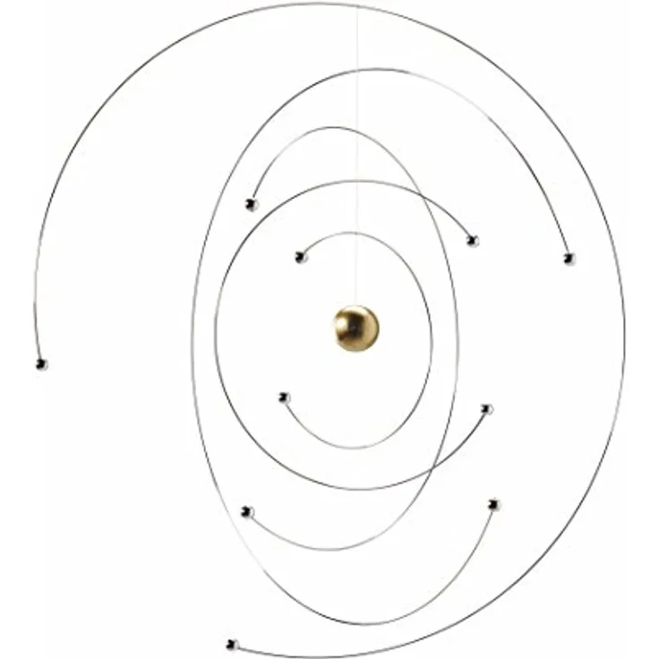 Flensted Mobiles Niels Bohr Mobile, Stahl, Gold/Silber, 27x27 cm