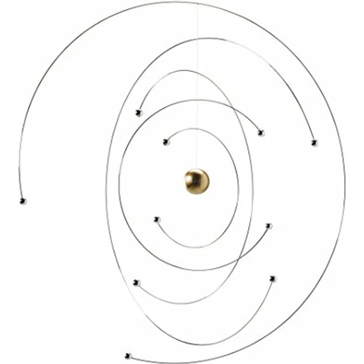 Flensted Mobiles Niels Bohr Mobile, Stahl, Gold/Silber, 27x27 cm – Bild 1
