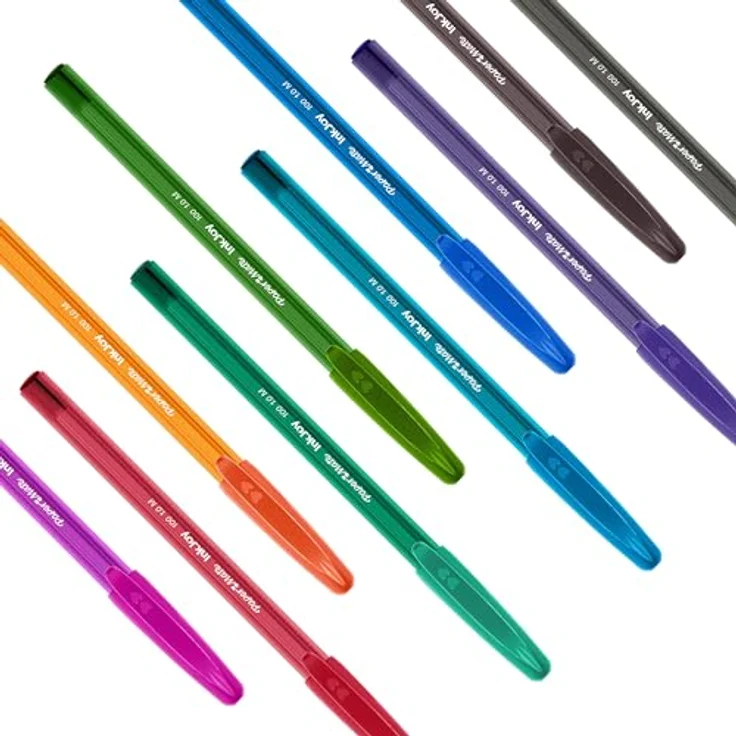 Paper Mate InkJoy 100 Kugelschreiber, Value Pack mit 100 Stück, schwarz, transparentes Gehäuse, dreikantige Form für besseren Komfort – Bild 8