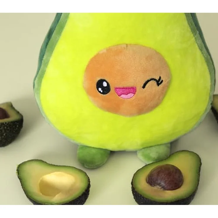Joytoy Eduardo Avocado 27 cm Plüsch, realistische Avocadohälfte mit gestickten Details, für Kinder und Erwachsene – Bild 5
