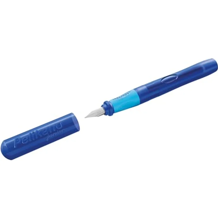 Pelikan Pelikano junior P67, Schreiblernfüller A für Rechtshänder, blau mit kratzfreier Edelstahlfeder und löscherbarer Tinte – Bild 4