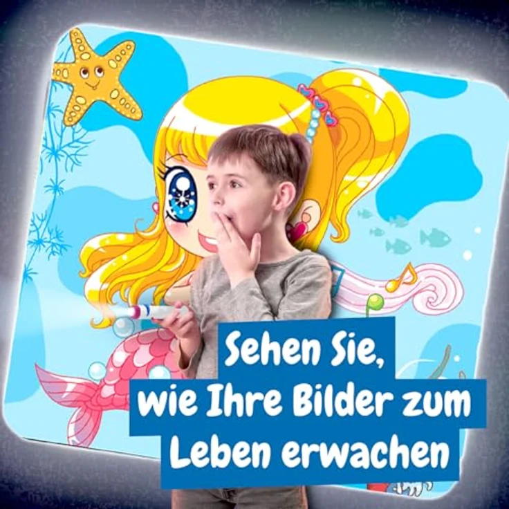 Science4you Meerjungfrauen-Projektor, Kinder-Taschenlampe mit 24 Bildern und Lernheft für 4-6 Jahre – Bild 4