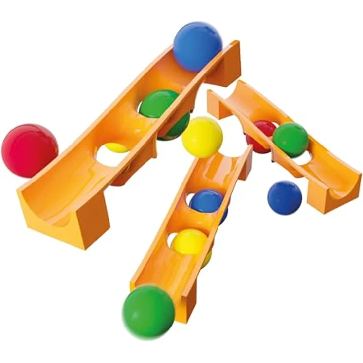Hubelino Kugelfalle Erweiterung (15-teilig), Interaktives Konstruktionsspielzeug mit 3 actionreichen Fallen und 12 kompatiblen Kugeln, Made in Germany – Bild 2