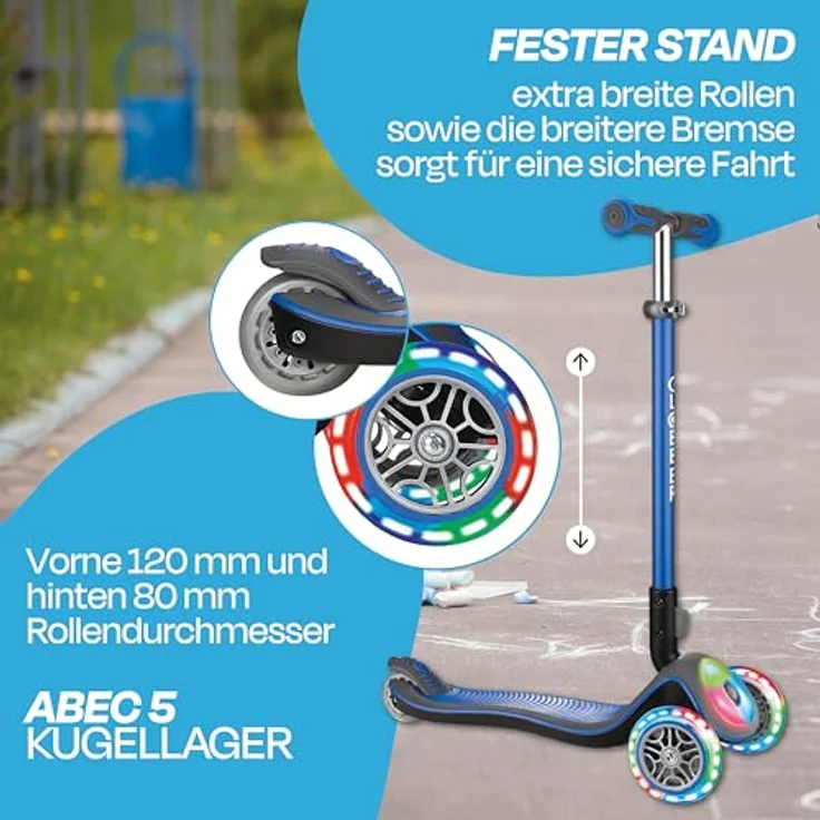 Globber Elite lights Kinder Stunt Scooter Beide Geschlechter Asphalt 50 kg 3 Rad/Räder – Bild 4