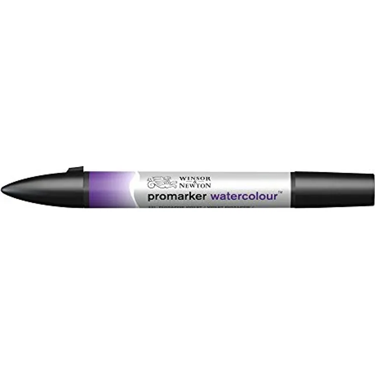 Winsor & Newton 0201231 Aquarellmarker - 2 Spitzen, Pinsel- und feiner Spitze, lichtecht, hochpigmentierte Aquarellfarben für Kalligrafie, Zeichnungen - Dioxazinviolett