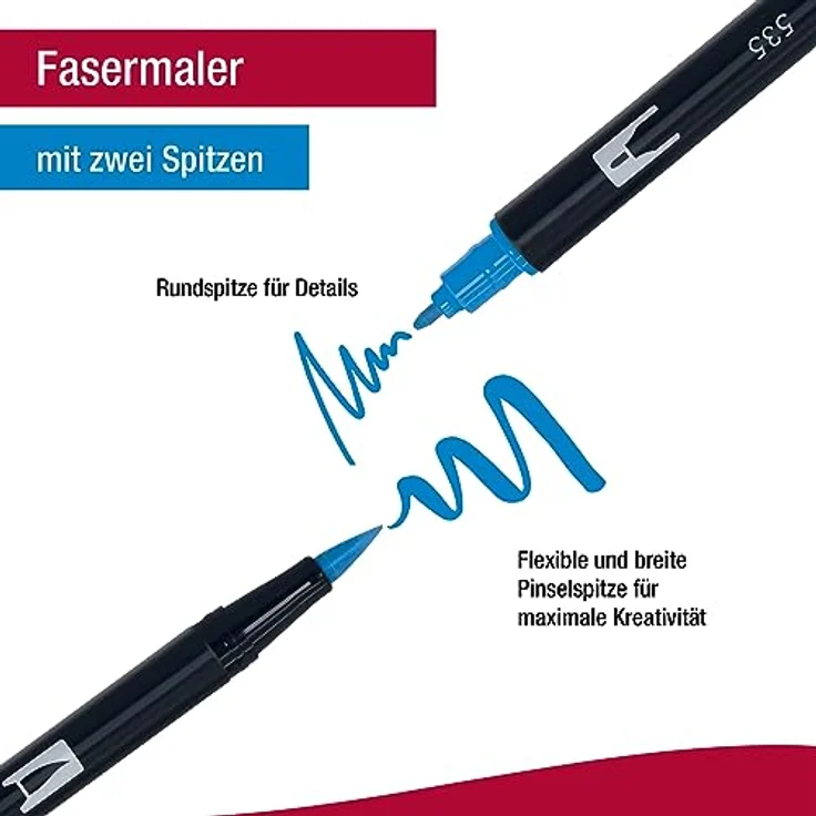 TOMBOW Aquarellierbarer Filzstift Set, Primärfarben (6er-Set) – Bild 5