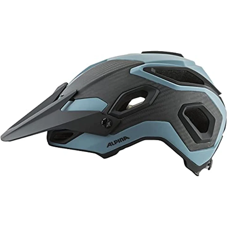 ALPINA ROOTAGE - Extrem Robuster, Carbonfaser-Verstärkter Enduro & Trail Fahrradhelm Mit Kühlenden Polstern Für Erwachsene, dirt-blue matt, 52-57 cm – Bild 4