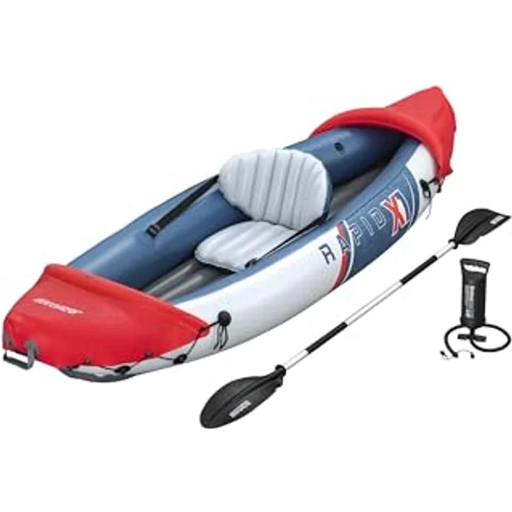 Bestway Hydro Force Rapid X1, Schlauchboot (290 cm, 1 Pers.), inklusive Paddel, Pumpe und Tragetasche, 120 kg Tragfähigkeit – Bild 4