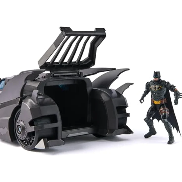 Spin Master DC Batman Crusader Bundle, Batmobile mit 4 x 10 cm Actionfiguren (Batman, Nightwing, Joker, Clayface) und BatHook-Launcher – Bild 3