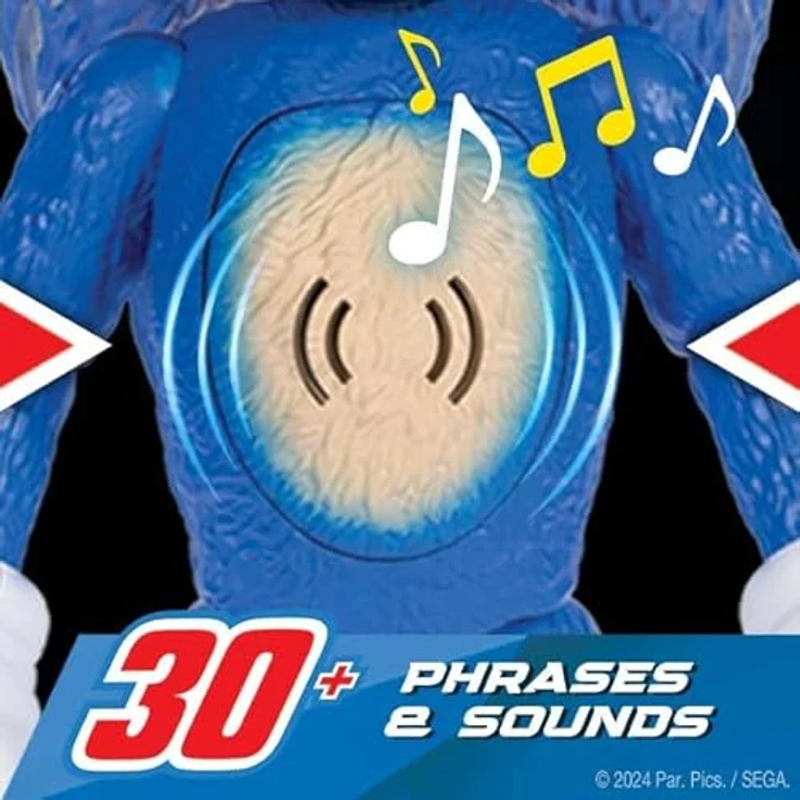 Sonic The Hedgehog 3 Sprechende Figur, 30 cm / 12 Zoll, mit leuchtenden Augen und über 30 kultigen Sätzen, interaktiv, für Kinder ab 3 Jahren – Bild 5