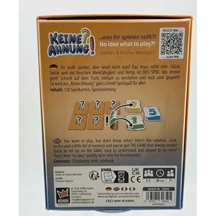 KENDi GAMES Keine Ahnung - Kartenspiel mit einfachen Regeln, vielseitigen Spielelementen, kompakt und familienfreundlich – Bild 3